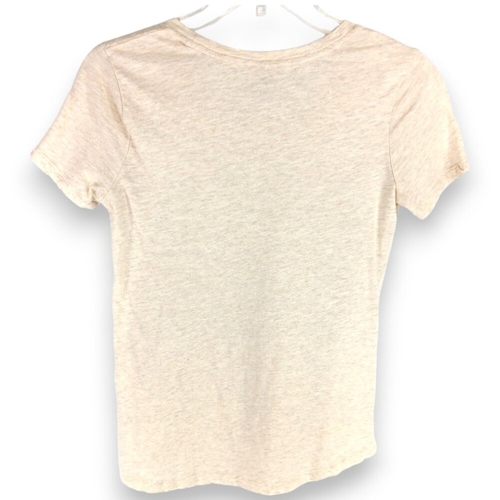 OLD NAVY-Women's Tee Shirt-XS-Cream-Blue-Crew-Casual-Short Sleeve - Picture 3 of 5